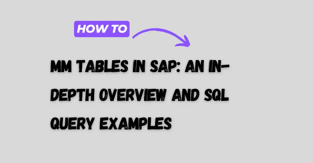 Mastering Process Order Table in SAP using SQL Query - Tables in SAP