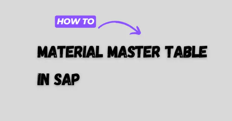 Material Master table in sap