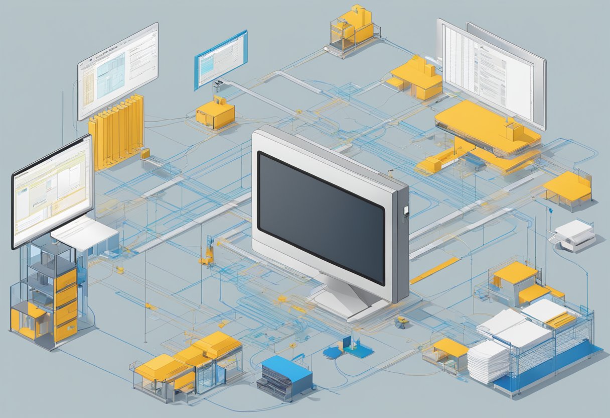 A computer screen displaying a complex routing table in SAP with various production materials mapped to specific routines