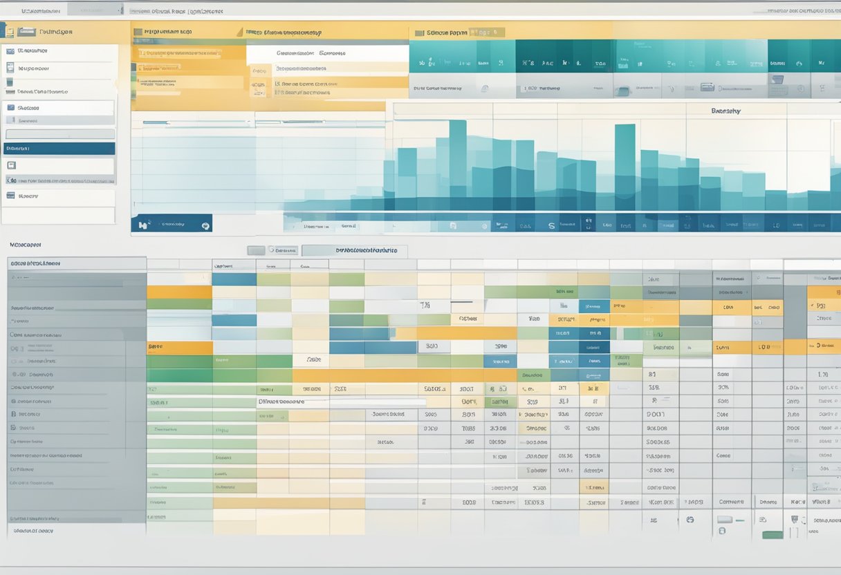 A computer screen displaying the inbound delivery table in SAP, with columns of data and icons for sorting and filtering