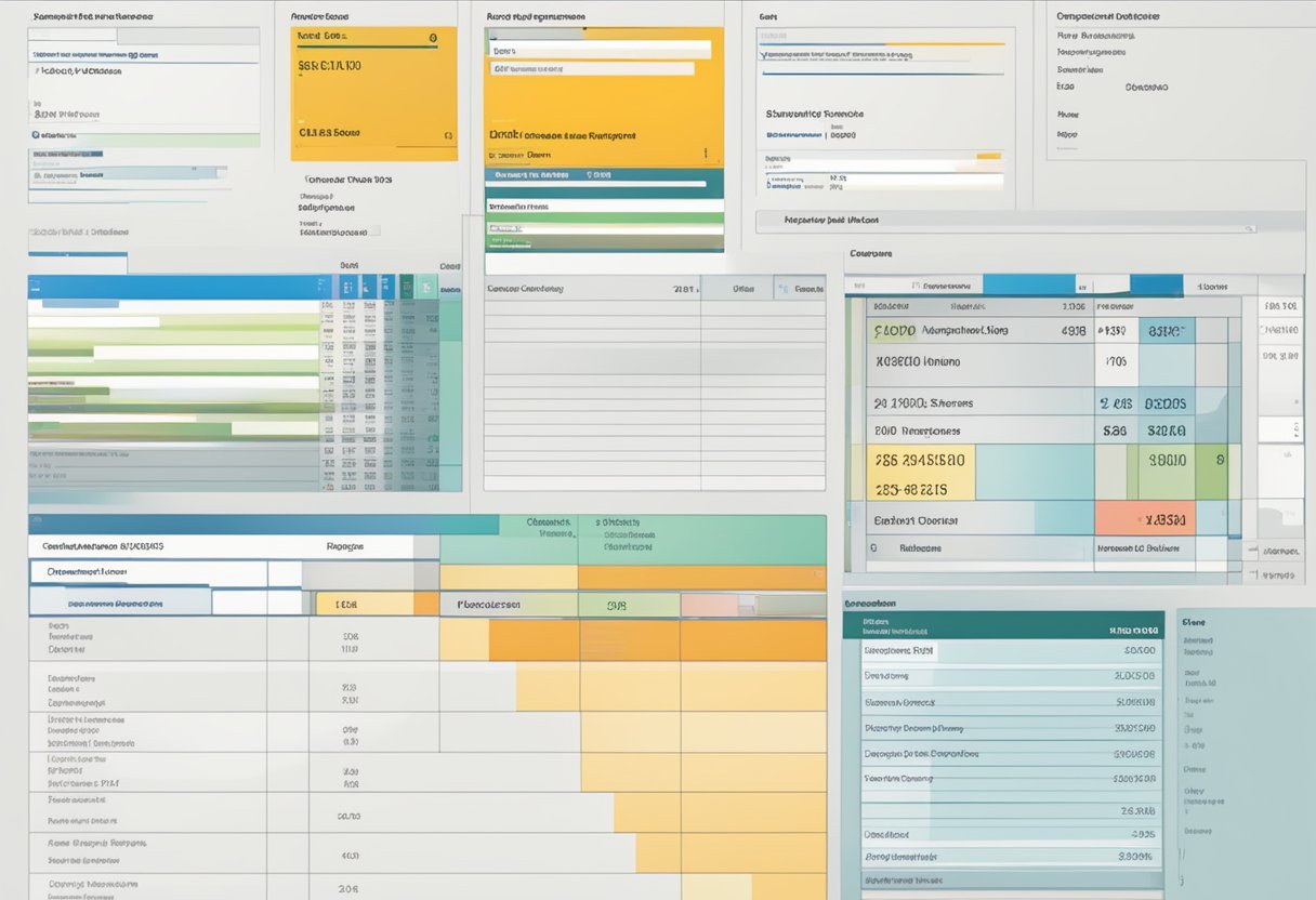 A computer screen displaying an organized table of invoices in SAP Invoice Management, with various columns and rows filled with data