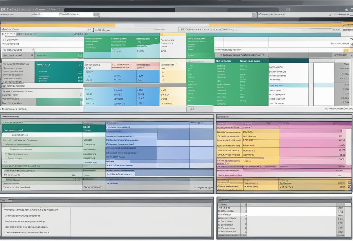 A computer screen displaying a material document table in SAP with various columns and rows of data