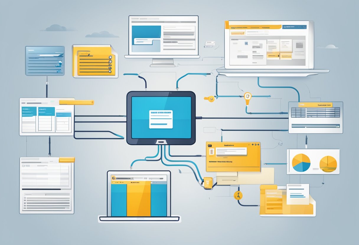 A computer screen displaying a delivery document flow chart and a tracking delivery table in SAP software