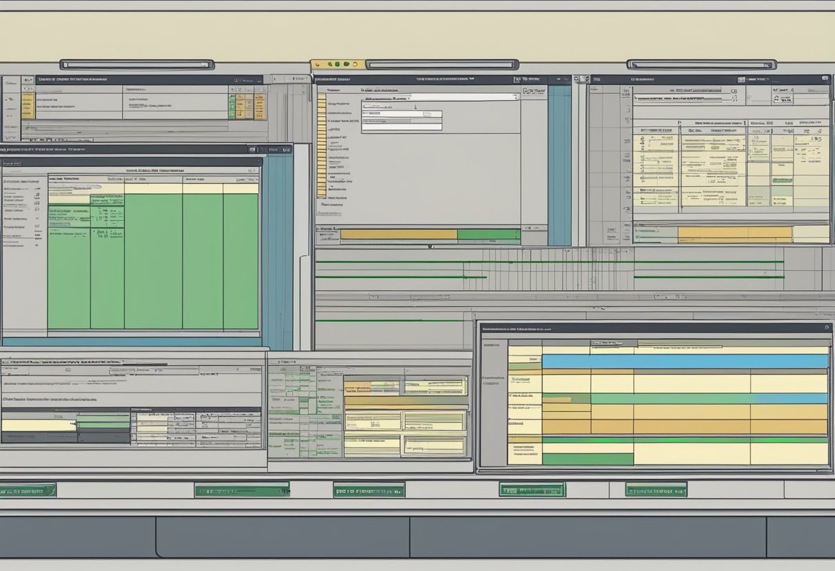 A computer screen displaying various IDoc monitoring and administration tables in SAP