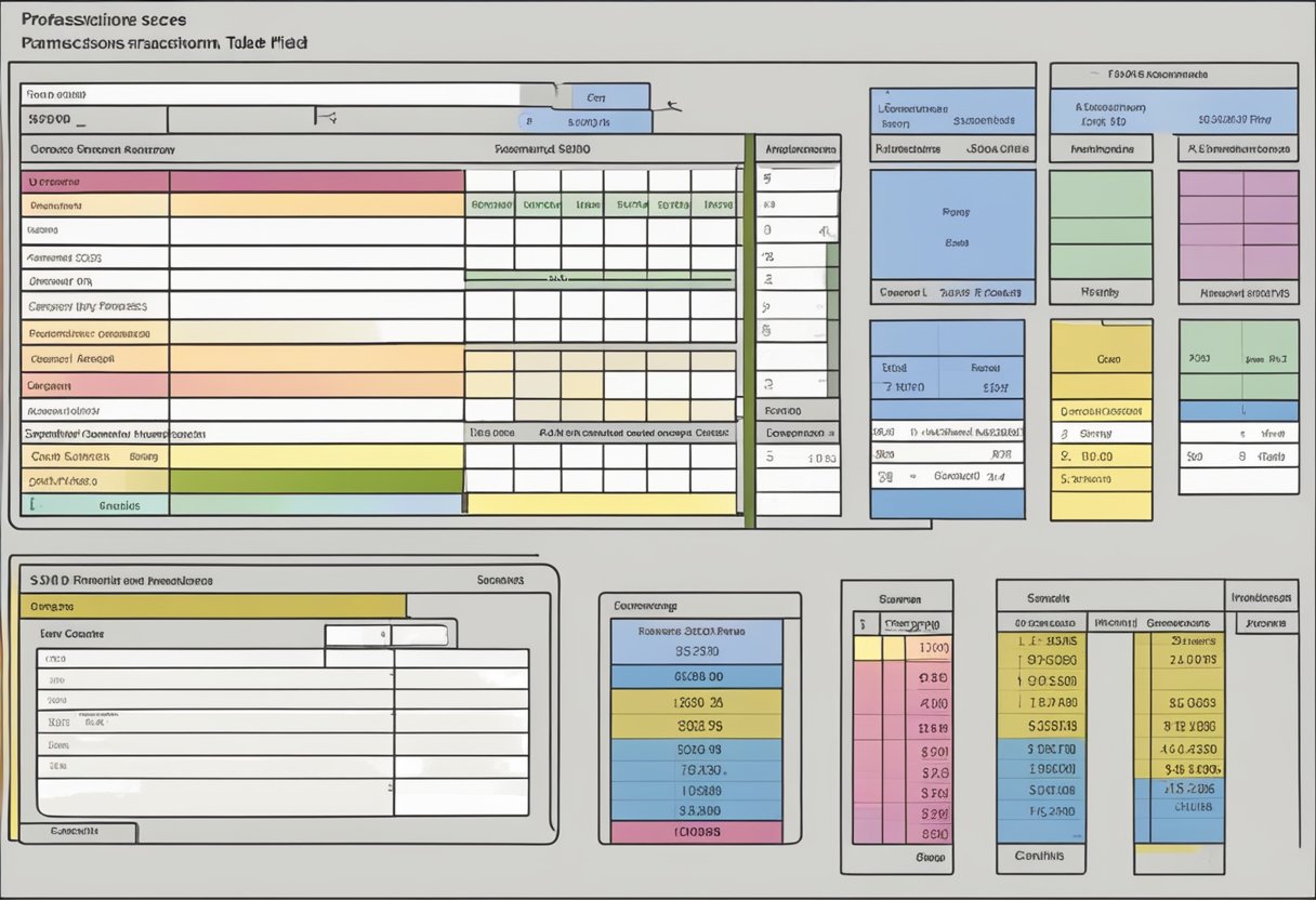 A computer screen displaying the layout of a Key Transactions and Table Fields info record table in SAP